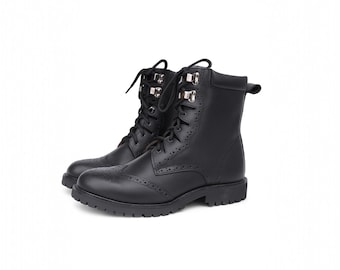 Men's Scottish Jacobite Ghillie Boots Long Leather Kilt Boots Celtic Wedding Outfit Boots Highland Footwear