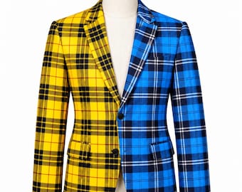 Macleod of Lewis & Ramsay Blue Tartan Blazer - Dual Tartan Formal Wedding Blazer