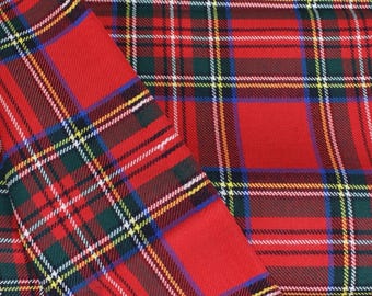 Royal Stewart Clan Tartan Fabric Sold By Yard - Highland 13oz Acrylic Wool Blend Fabric With 54" Width - Machine Washable