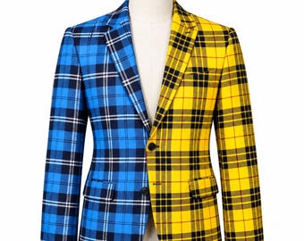 Ramsay Blue & Macleod of Lewis Tartan Blazer - Dual Tartan Formal Wedding Blazer