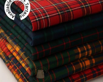 Tartan Fabric Sold By Yard 13oz Highland Acrylic Wool Fabric With 54" Width Plaid Tartan Custom Clan Tartan Fabric - 50+ In stock Clans