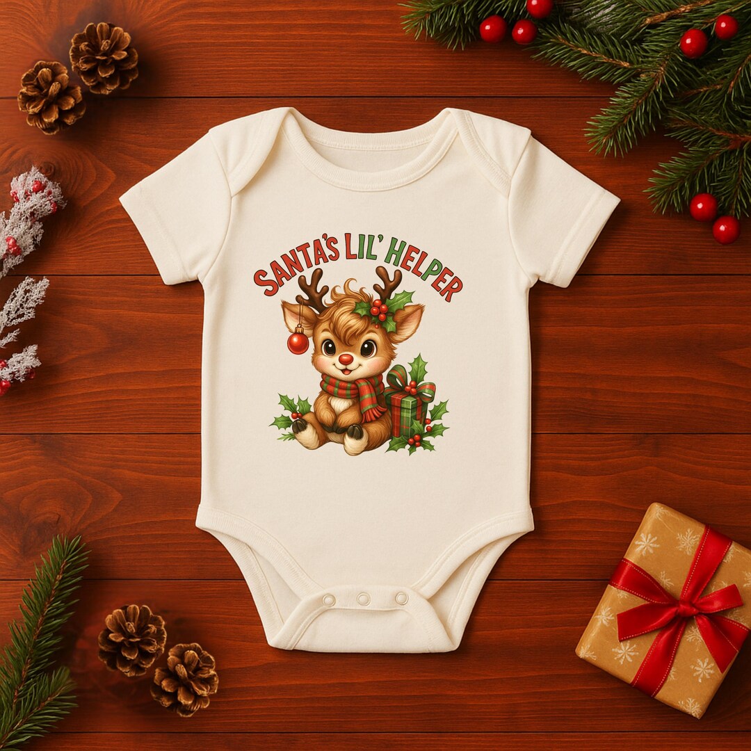 Santa’s Lil’ Helper Reindeer PNG: Christmas Sublimation Instant Digital ...