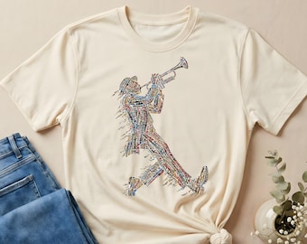 Comfort Colors Jazz Trumpet Shirt, Trumpet Player Gift, Vintage Music Typography Tshirt, Retro Jazz Band Director Tee, Musician Dad Top