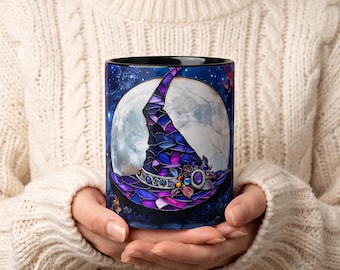 Stained Glass Witch Hat Mug | Accent Coffee Mug