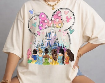 PNG de princesa Disney retro, camiseta de princesa del castillo mágico en acuarela, camiseta de viaje a Disney, princesa Disney, regalo para niñas princesas de Disneyworld