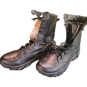 Oekraïense militaire gevechtslaarzen van zwart leer | Handgemaakte tactische laarzen | Wandelschoenen voor buiten | Maat 40-45 / US 7-12