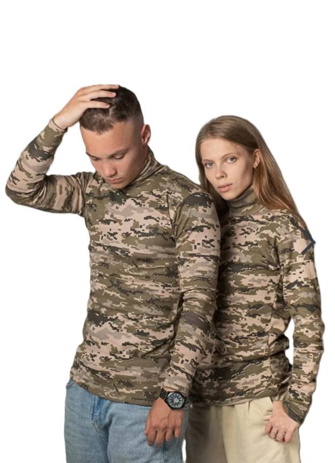 Vintage Camo ピクセル　ニット　セーター ピクセルカモセータープルオーバー - ピクセルカモフラージュ柄の