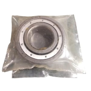May include: A new, sealed ball bearing in a clear plastic package. The bearing is metallic silver with a dark gray outer ring and a series of small, evenly spaced holes. The package is slightly wrinkled.