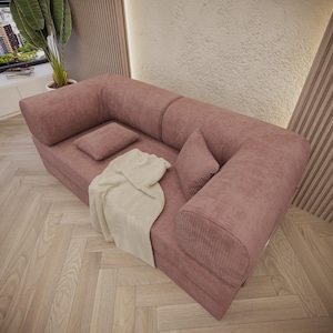 Modular Pink Floor Sofa is made with premium foam and velvet fabric that ensure both durability and comfort. Also our washable zippered cover is just what you need! The modular design allows you to configure the pieces in any shape or size. It doubles as both a mattress and a sofa, offering a multi-functional solution for your space. Dimension 78x39x14 in. Teddy Sofa, Sectional Sofa