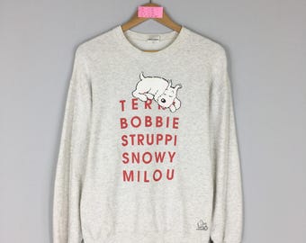 Felpa girocollo della serie di fumetti vintage Tintin e Milù, maglione Tintin e Milù, maglione unisex Tintin, outfit streetwear