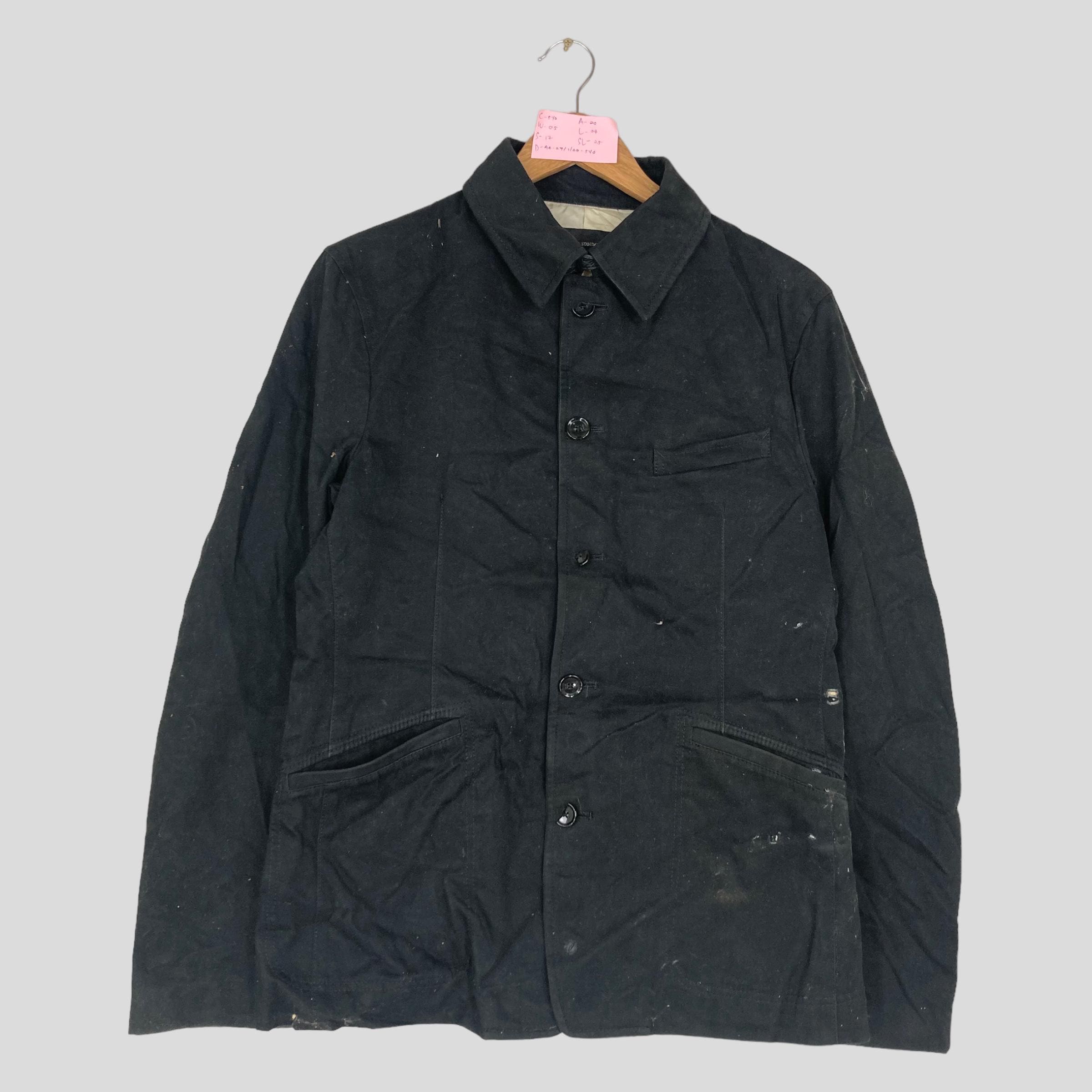 Vintage JOURNAL STANDARD Black Cotton Denim Jacket Button up Vtg 