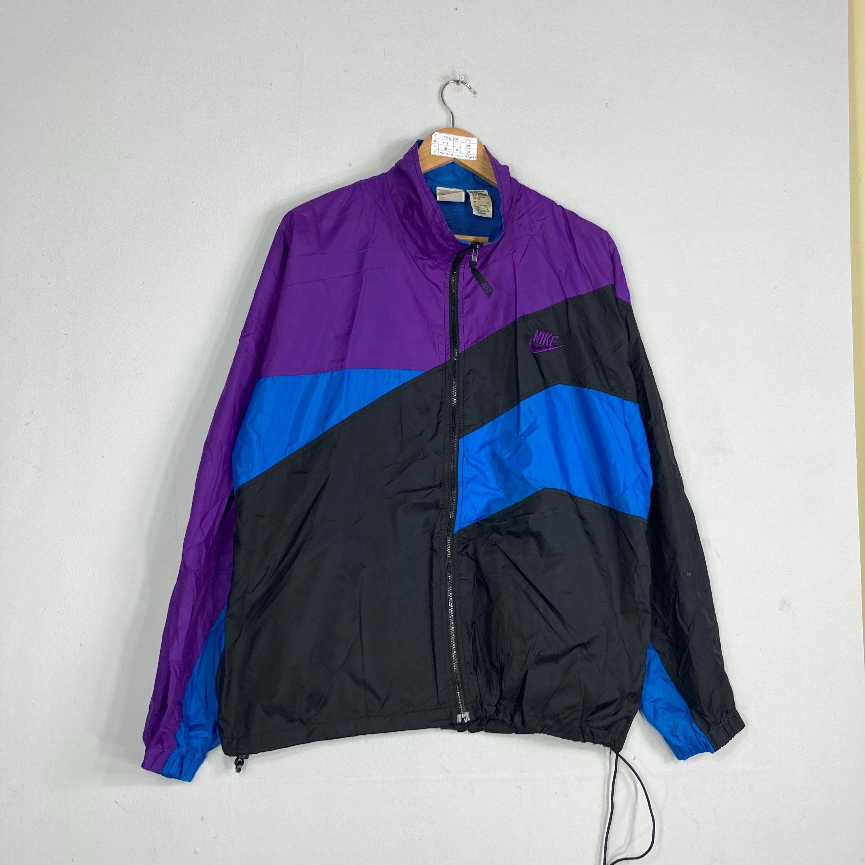 Vintage NIKE Grey Tag Windbreaker Jacket Full Zipper Multi Color
