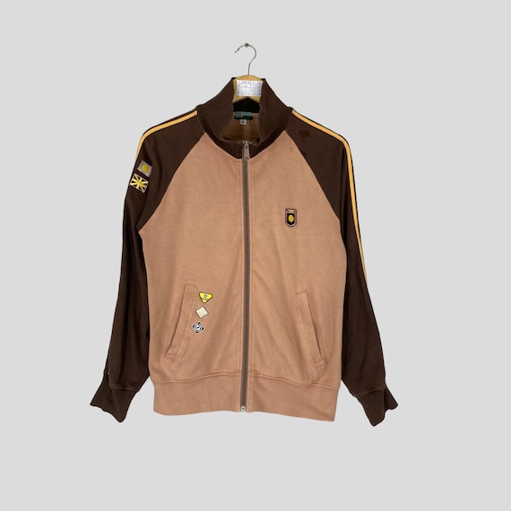 Paul Smith, Vintage Rare PAUL SMITH Full Zipper Sweatshirt Big Logo Paul Smith Jumper Pullover Paul Smith Sweater Brown Colour Unisex Medium Size