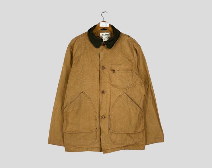Vintage LL Bean Denim Chore Jacket Button Up LL Bean Workwear Jean Jacket LL Bean  Workers Frenchwork Coat Jacket