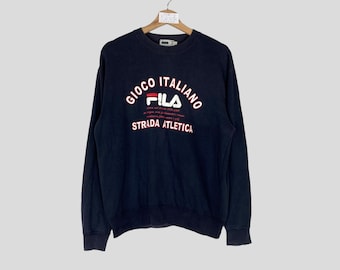 Vintage FILA ITALIANO Crewneck Sweatshirt Big Logo Fila Jumper Pullover Vintage Fila Unisex Sweater Medium Size