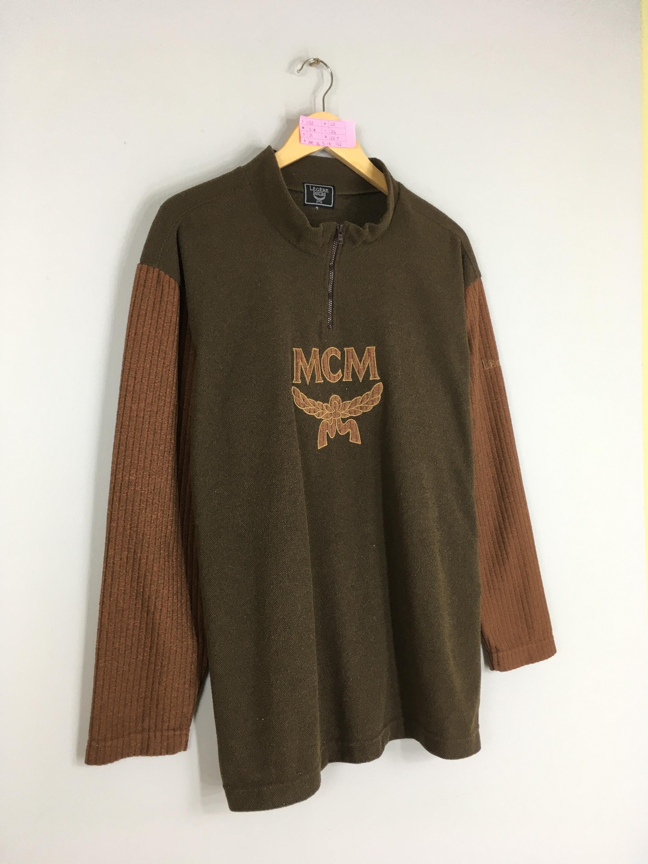 Vintage MCM Collection Fashion Designer Quarter Zipper Sweatshirt