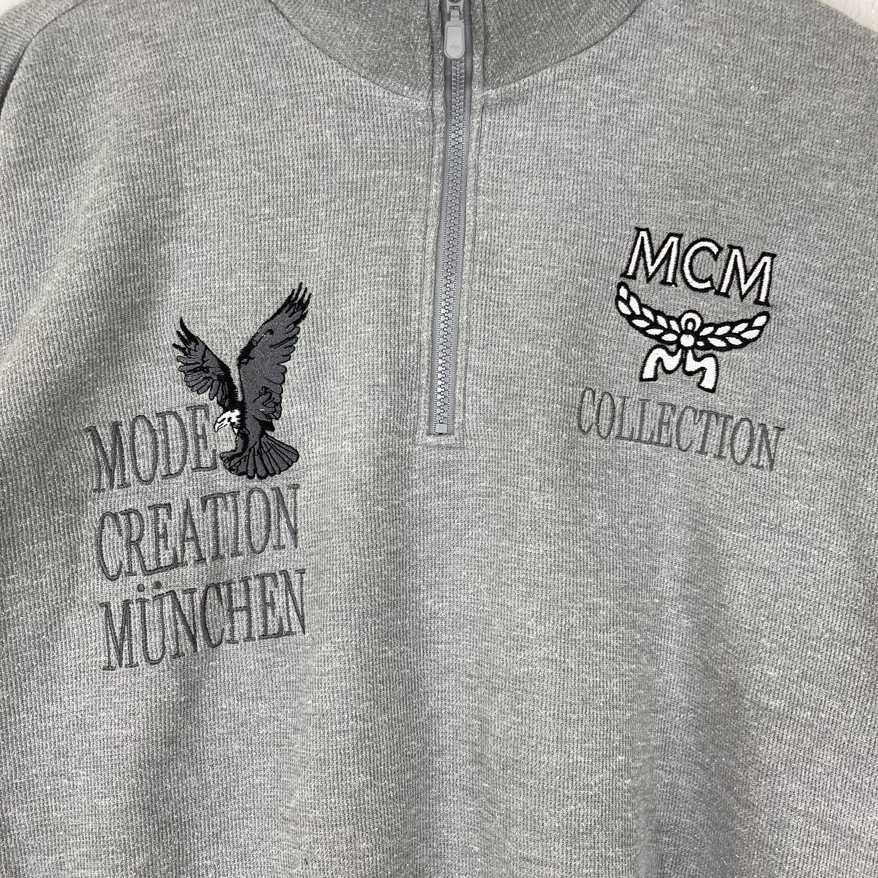 Vintage MCM Collection Fashion Designer Quarter Zipper Sweatshirt 