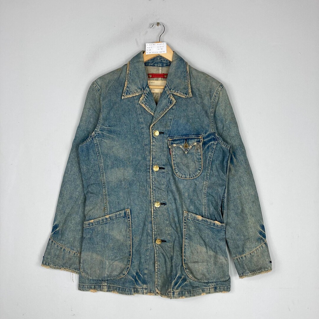 Vintage LEVIS Redloop Stoned Washed Denim Chore Jacket Button up