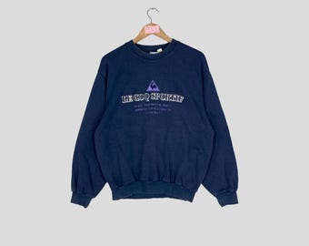 Sudadera vintage LE COQ SPORTIF con cuello redondo y logotipo grande, jersey de la marca Le Coq Sportif Sportswear, suéter unisex informal Le Coq Sportif