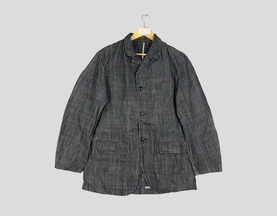 Uniqlo, Vintage UNIQLO Japanese Brand Denim Chore Jacket Button Up UNIQLO Workwear Jean Jacket UNIQLO Workers Frenchwork Coat Jacket