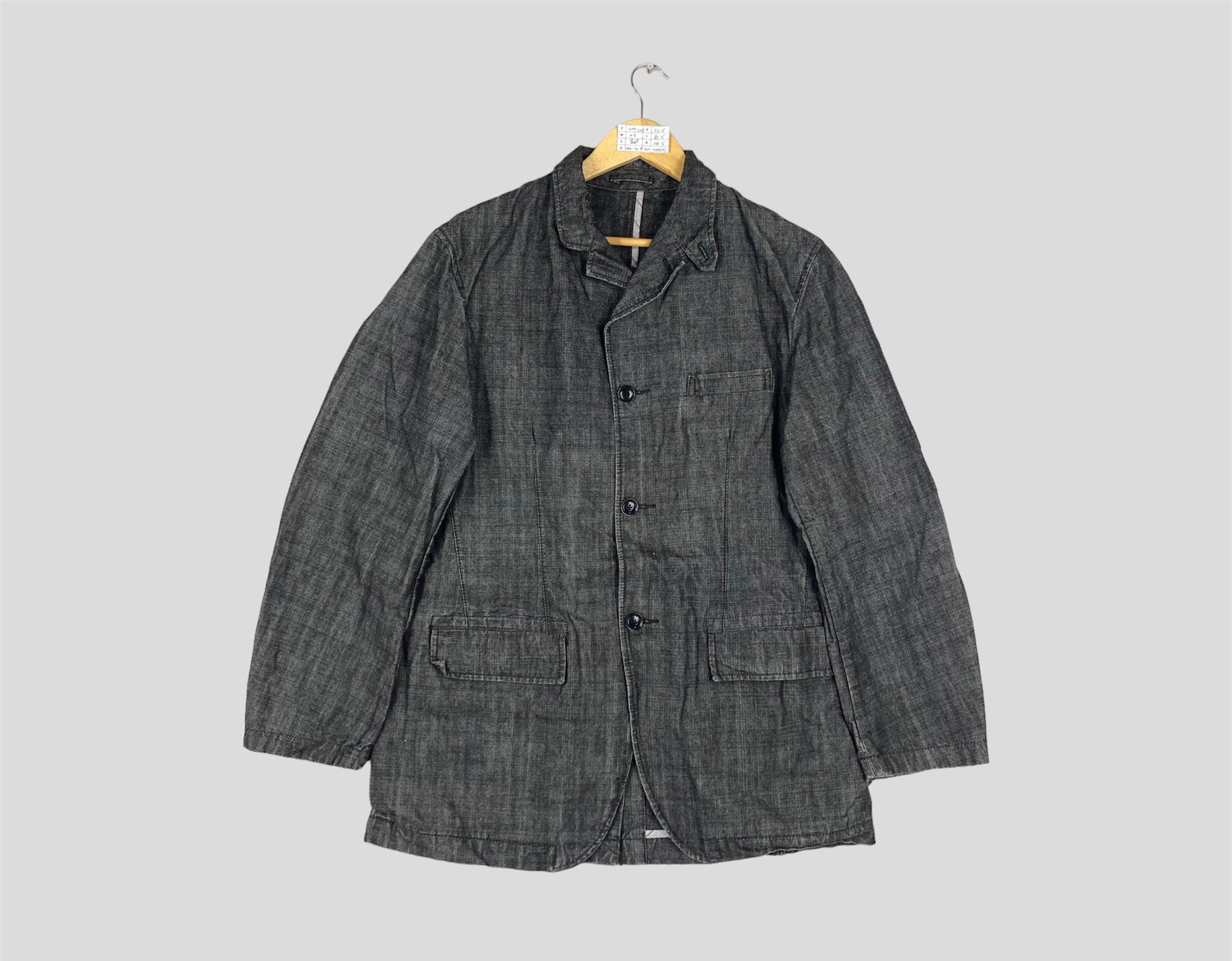 Uniqlo, Vintage UNIQLO Japanese Brand Denim Chore Jacket Button Up UNIQLO Workwear Jean Jacket UNIQLO Workers Frenchwork Coat Jacket