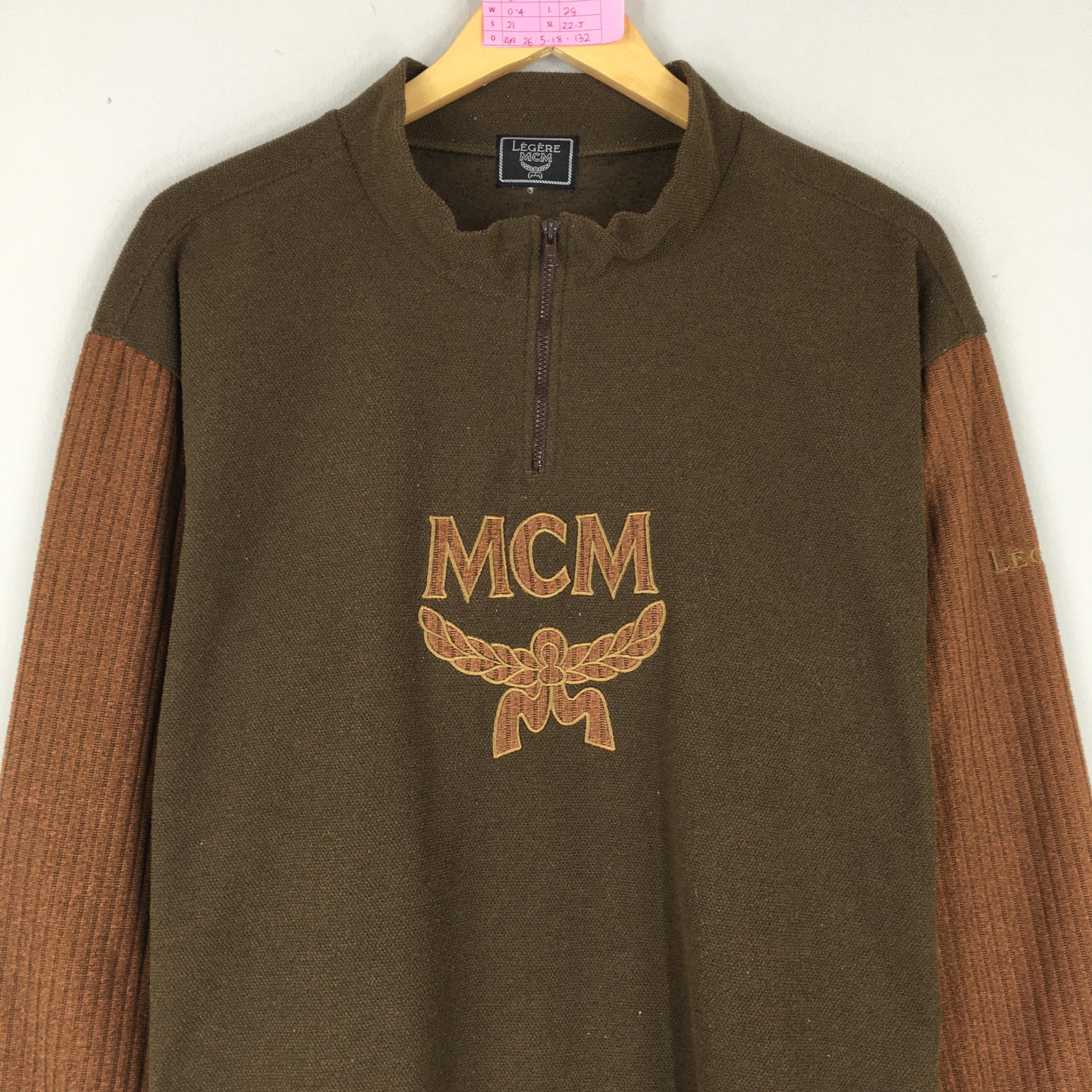 Vintage MCM Collection Fashion Designer Quarter Zipper Sweatshirt