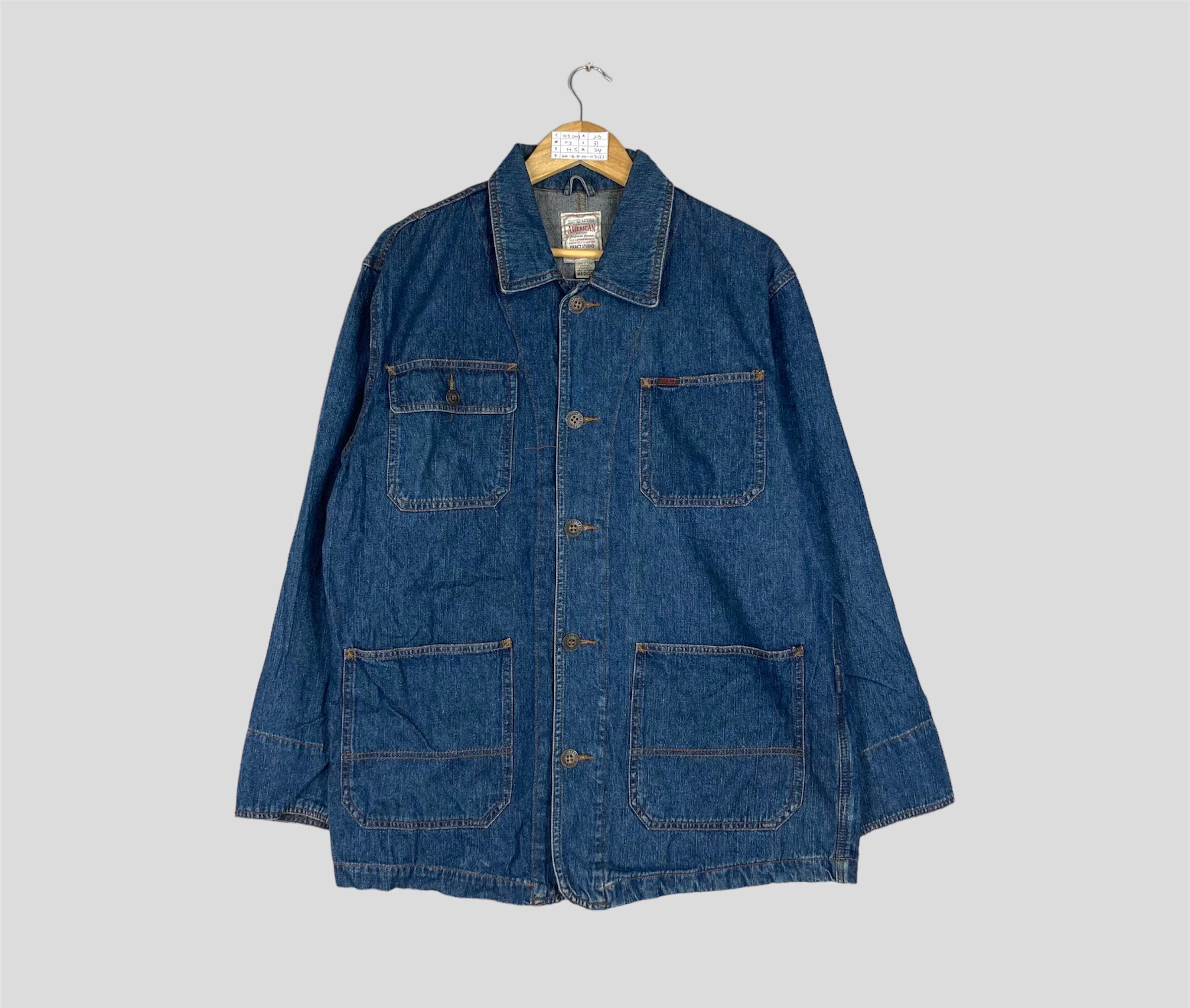 Vintage PRACT STUDO American Clothing Blue Denim Chore Jacket