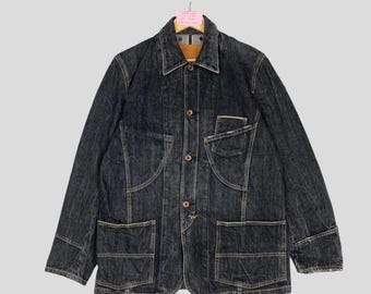 ヴィンテージ EDWIN 505 レッドライン デニム チョアジャケット ボタンアップ EDWIN ワークウェア ジーンズジャケット エドウィン フレンチワーク ワーカーズ レッドラインジャケット
