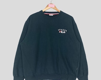 ヴィンテージ FILA ITALIA クルーネック スウェットシャツ ビッグロゴ Fila スポーツ ジャンパー プルオーバー Vtg Fila ユニセックス カジュアル アウトフィット ストリートウェア セーター