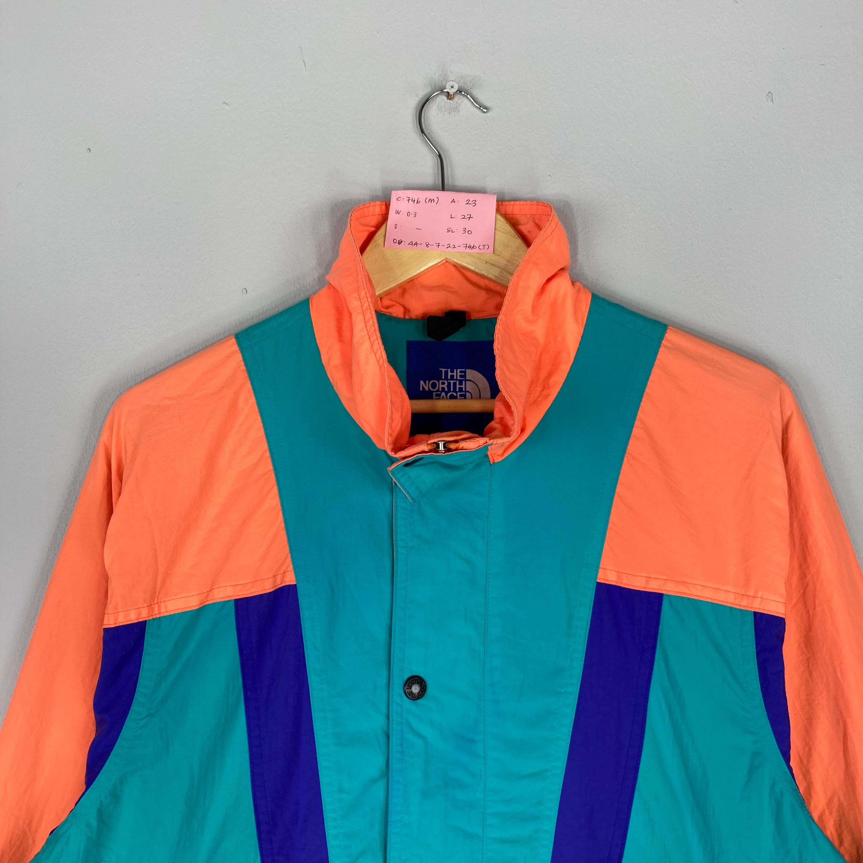 Vintage 90s THE NORTH Face Multi Color Block Jacket Button up TNF 