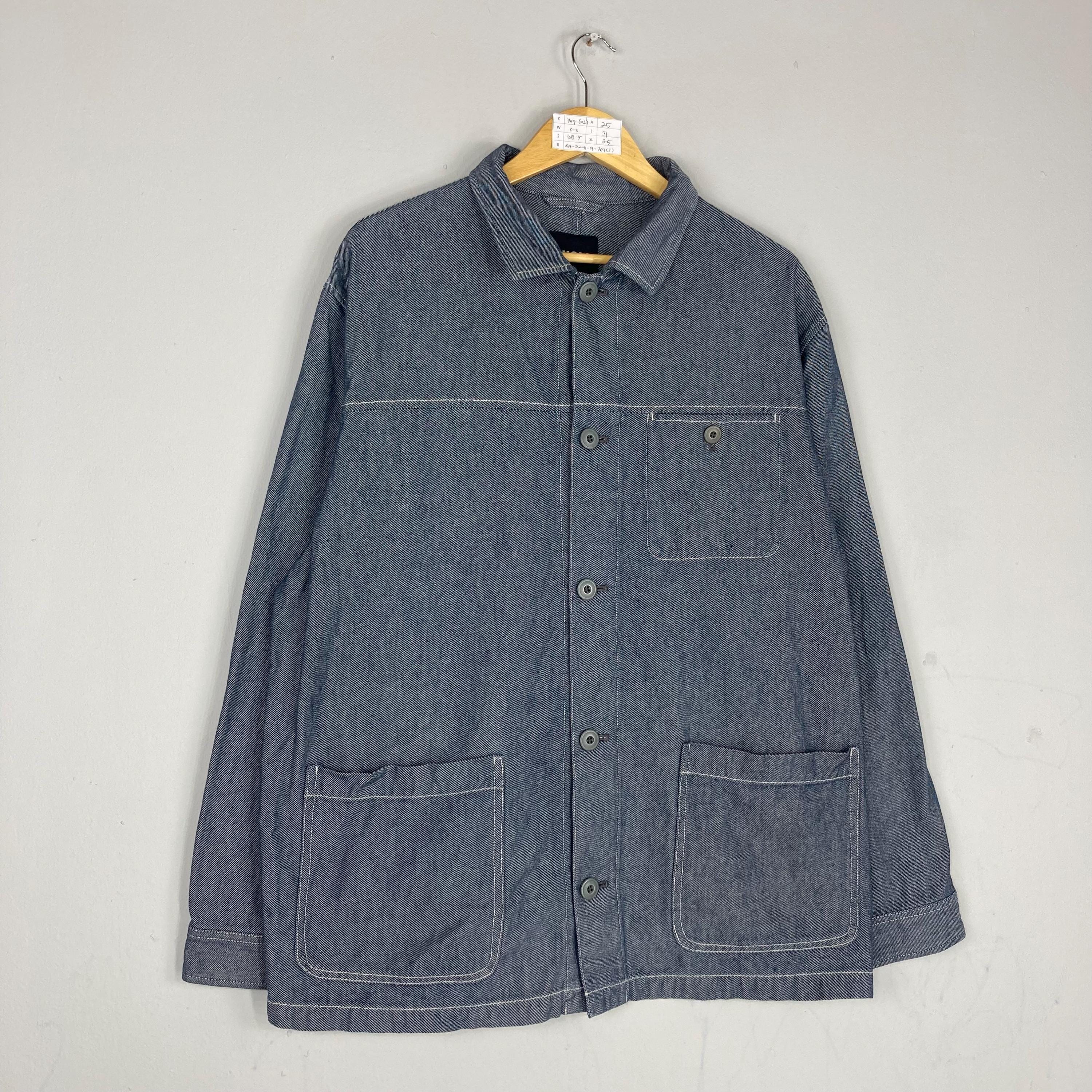 Vintage Uniqlo Japanese Brand Denim Chore Jacket Button up Uniqlo