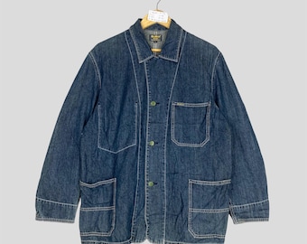Vintage OSH KOSH Indigo Denim Chore Jacke Button Up Osk Kosh Arbeitskleidung Jeansjacke Osh Kosh Arbeiter Frenchwork Jeansjacke