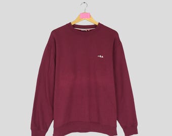 vintage FILA BIELLA ITALIA Crewneck Sweatshirt Small Logo Embroidered Fila Jumper Pullover Fila Unisex Sweater Streetwear Sportswear
