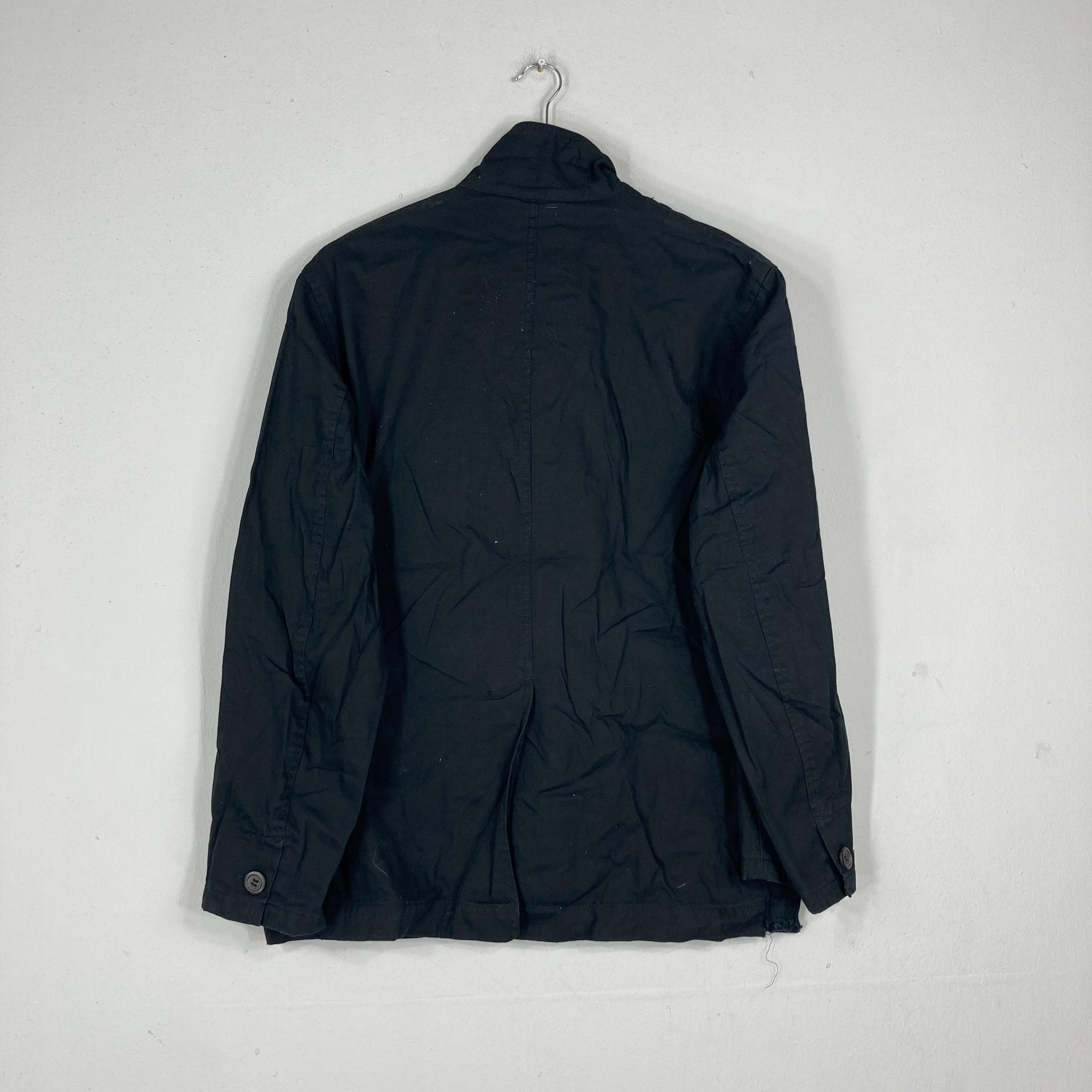 Vintage WOOLRICH Black Denim Chore Jacket Button up WOOLRICH