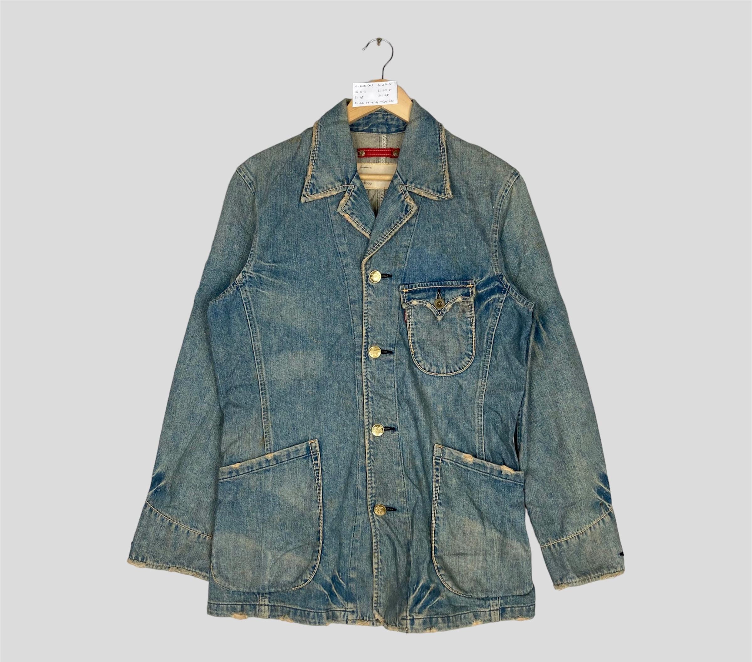 Vintage LEVIS Redloop Stoned Washed Denim Chore Jacket Button up