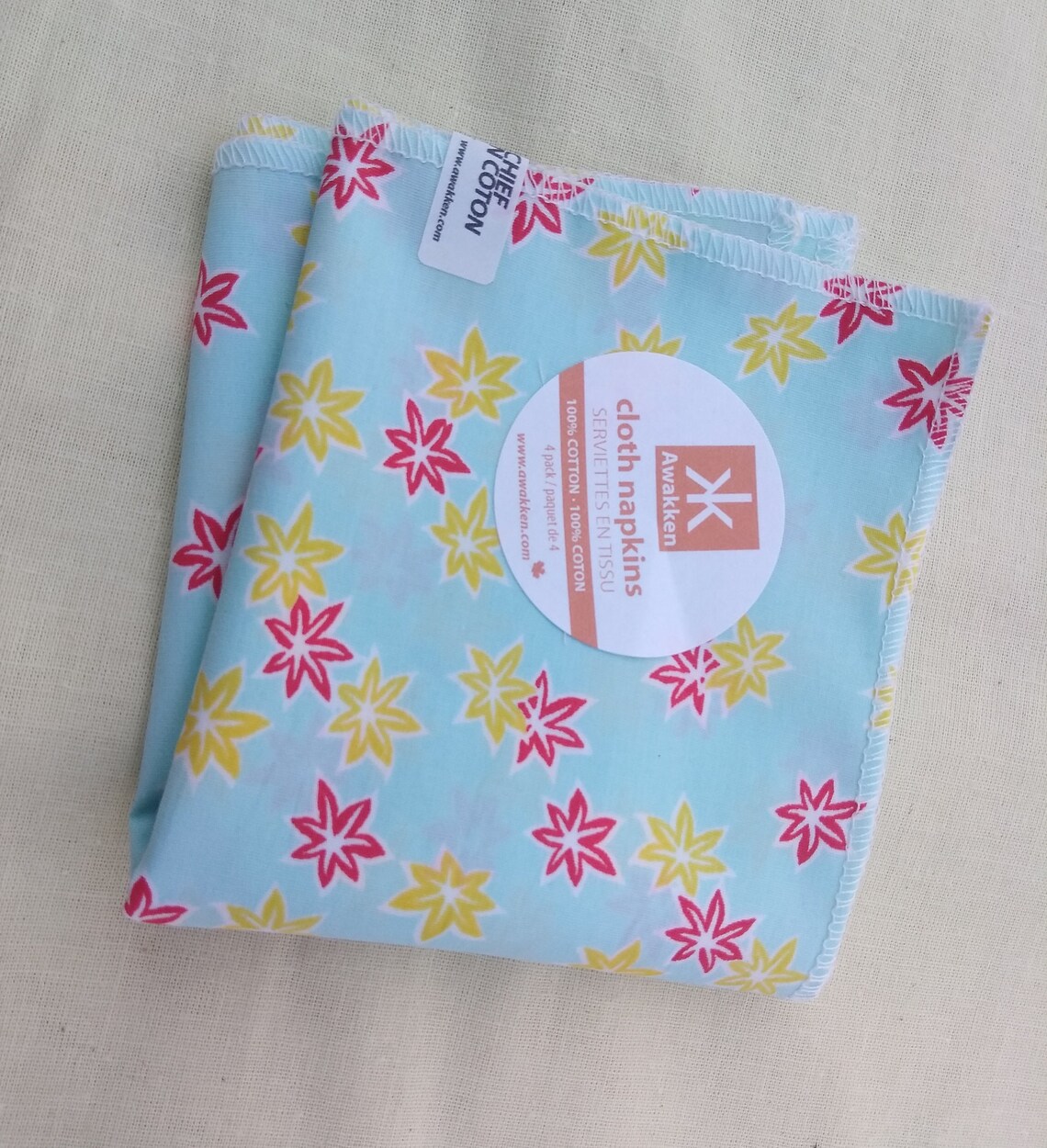 Awakken's 100 Cotton Handkerchief & Cloth Napkins 4 Etsy Canada