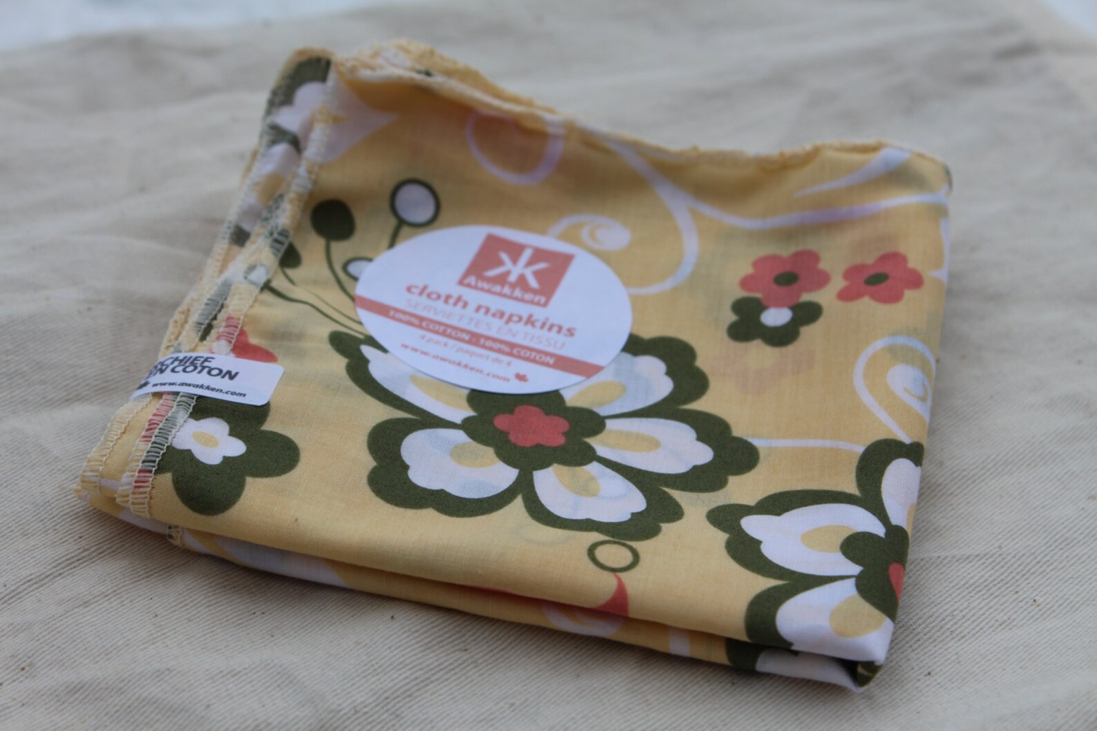 Awakken's 100 Cotton Handkerchief & Cloth Napkins 4 Etsy Canada