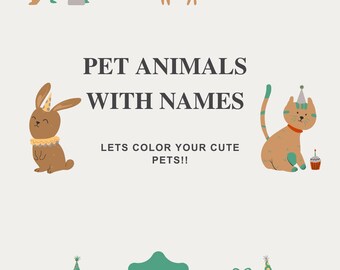 Cute Pet Animals with Their Babies Coloring Book | 20 Fun Pages of Adorable Pets for Kids | bold & easy Animal Coloring sheets