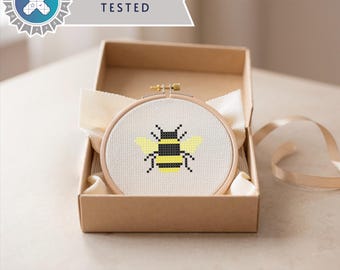 Petite abeille du jardin anglais - Mini modèle de point de croix 30 x 30, petit PDF point rapide