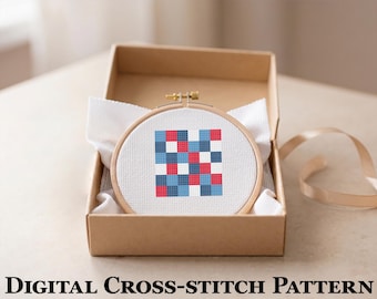Petit patchwork à carreaux – mini motif de point de croix 30 x 30, petit PDF point rapide