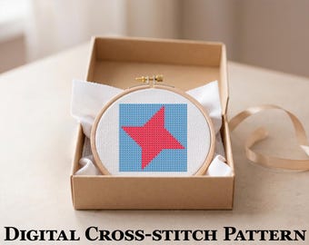 Petite étoile de l'amitié en patchwork – mini modèle de point de croix 30 x 30, petit PDF point rapide