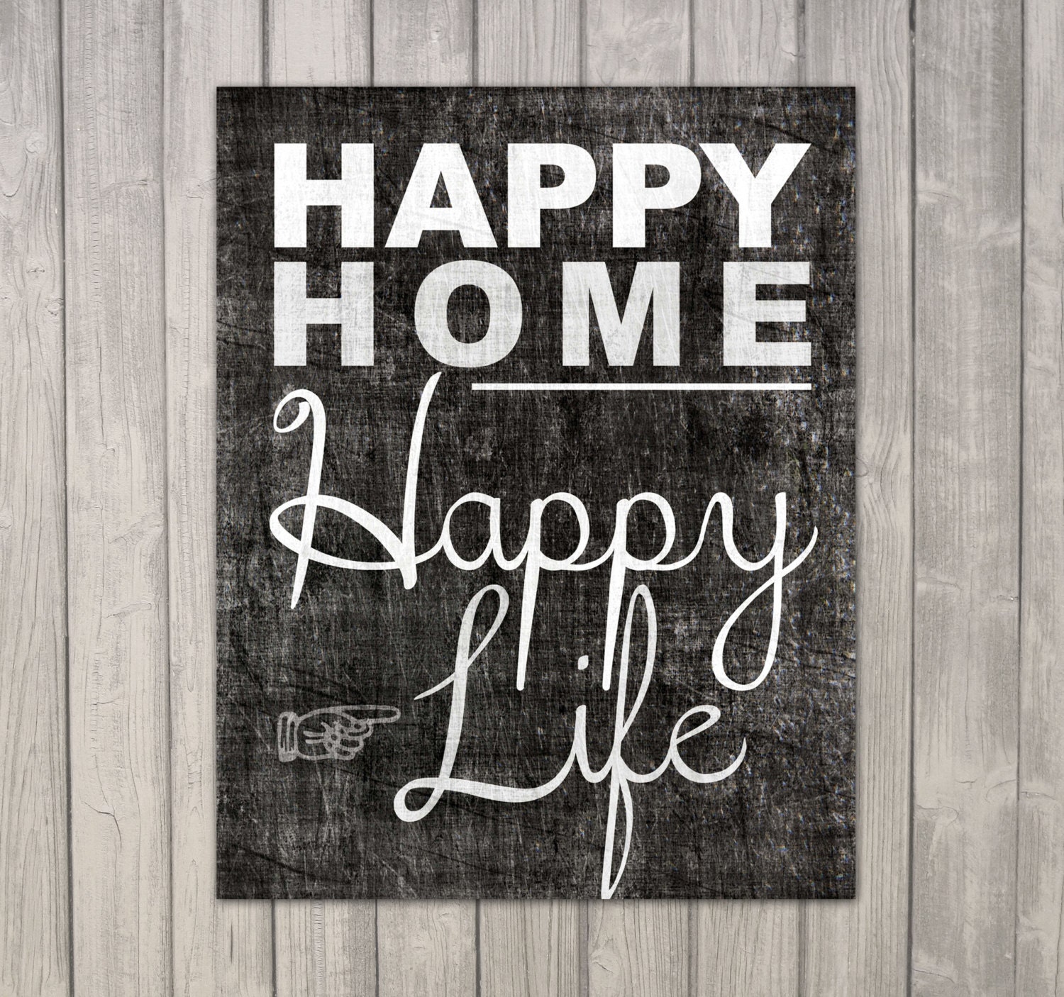 happy home inspiration quote printable download 11x14 etsy