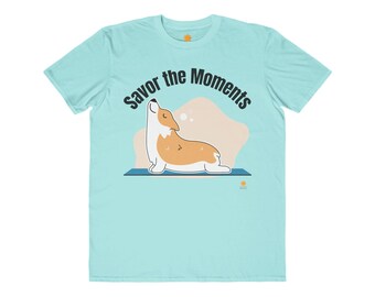 Corgi Zen Pose Tee • Playful Pup Graphic Shirt • Whimsical Canine Illustration • Relaxed Living Mindfulness Top