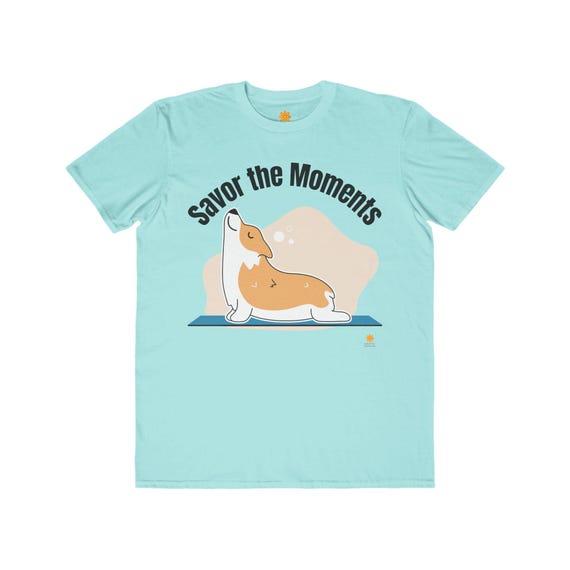 Corgi Yoga Tee | Dog Illustration T-Shirt Savor the Moments