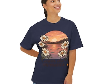 Lake Vibe Tee, Unisex Oversized Boxy Tee, Casual T-Shirt, Nature-Inspired Apparel, Gift for Nature Lovers, Summer Vibe Shirt