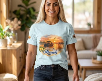 Sunset Fishing Boat Vibe, Savor the Moment Tee