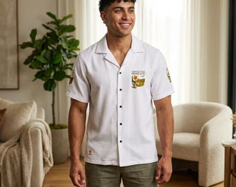 Savor The Moments Floral Illustration Hawaiian Camp Shirt
