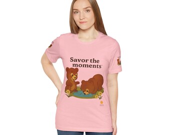 Cute Bear 'Savor the Moments' Tee for Nature Lovers, Unisex Jersey T-Shirt, Gift for Bear Enthusiasts, Nature Inspired Apparel