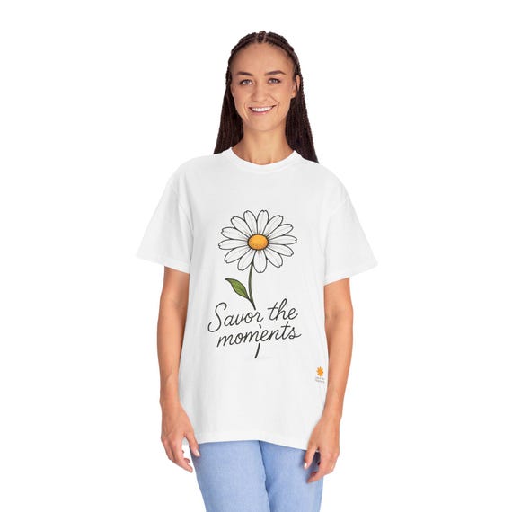 T-shirt, Savor the Moments Graphic Tee: Unisex Floral Design, US Cotton Comfort