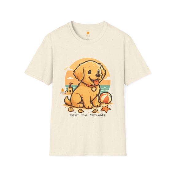 Savor the Moments, Dog T-Shirt: Unisex Softstyle Tee, Beach Vibes